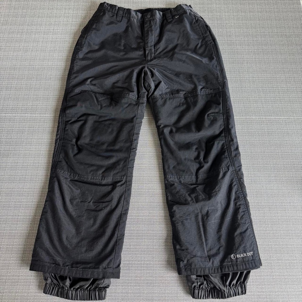 Black Dot Water Resistant XL(Youth) Black Snow Pants